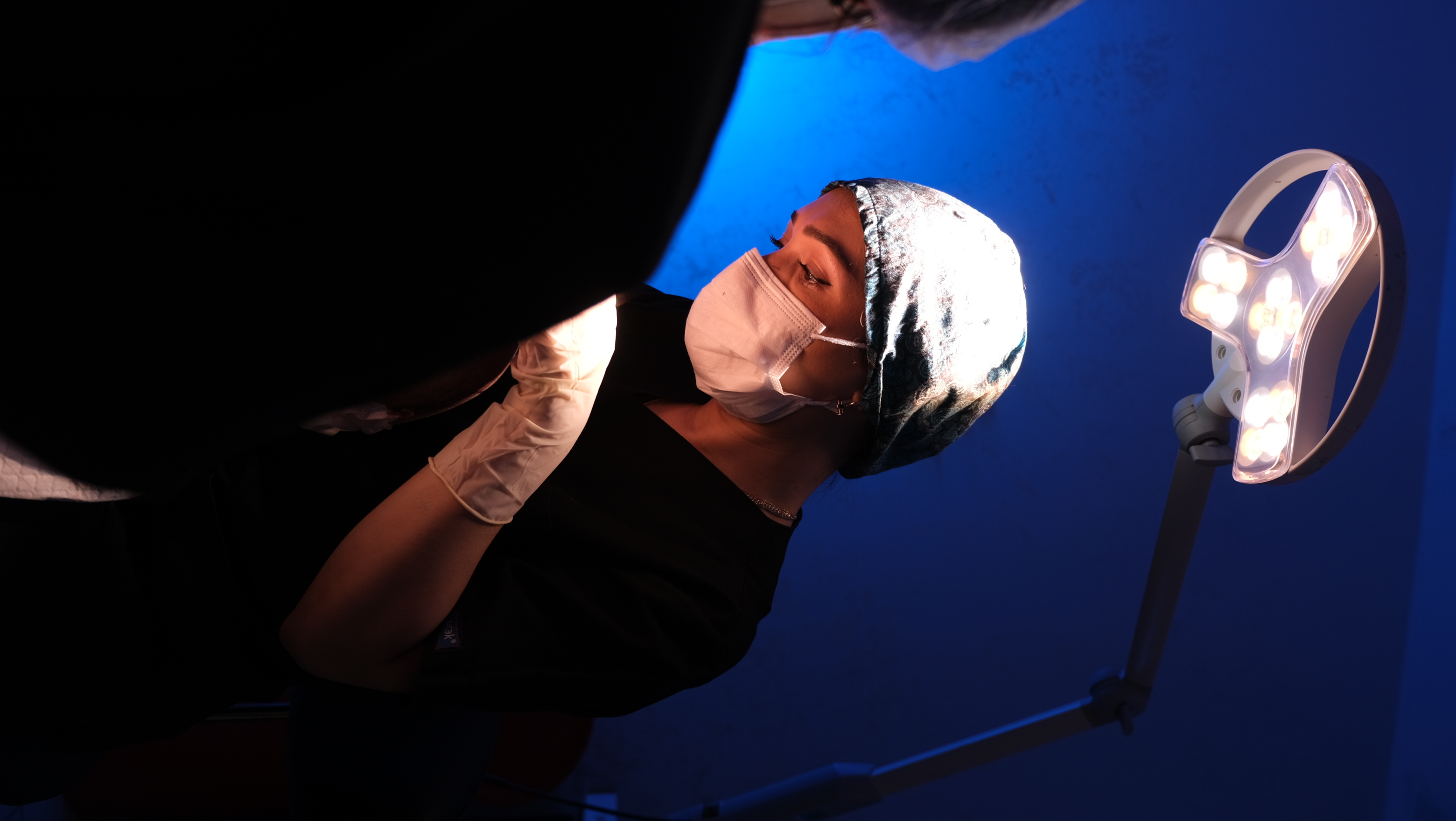 The EsteQuality medical team working during the hair transplant procedure